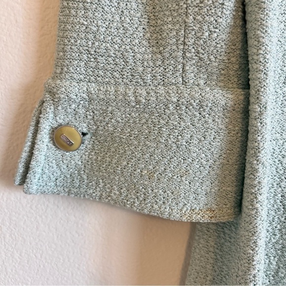 ST JOHN COLLECTION LONG COAT SIZE 6 LIGHT AQUA - Picture 12 of 15